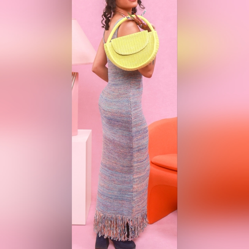 Beautiful Women's Crochet Fringe Dress Boho Sleeveless -fits a size XS/ Small